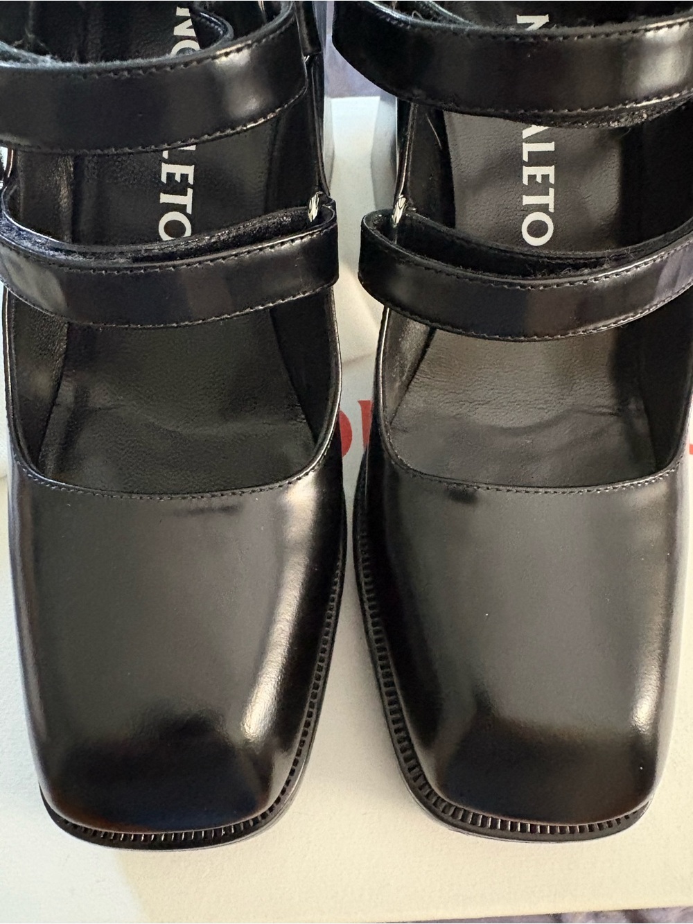 Black Mary Jane Heels with Double Straps
